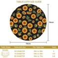 thumbnail image 3 of Sunflower and Bud Black Pattern Round Tablecloth 70"x70", Wrinkle Resistant Wipeable Table Cover for Kitchen Dining Room Picnic Patio and Party, 3 of 6