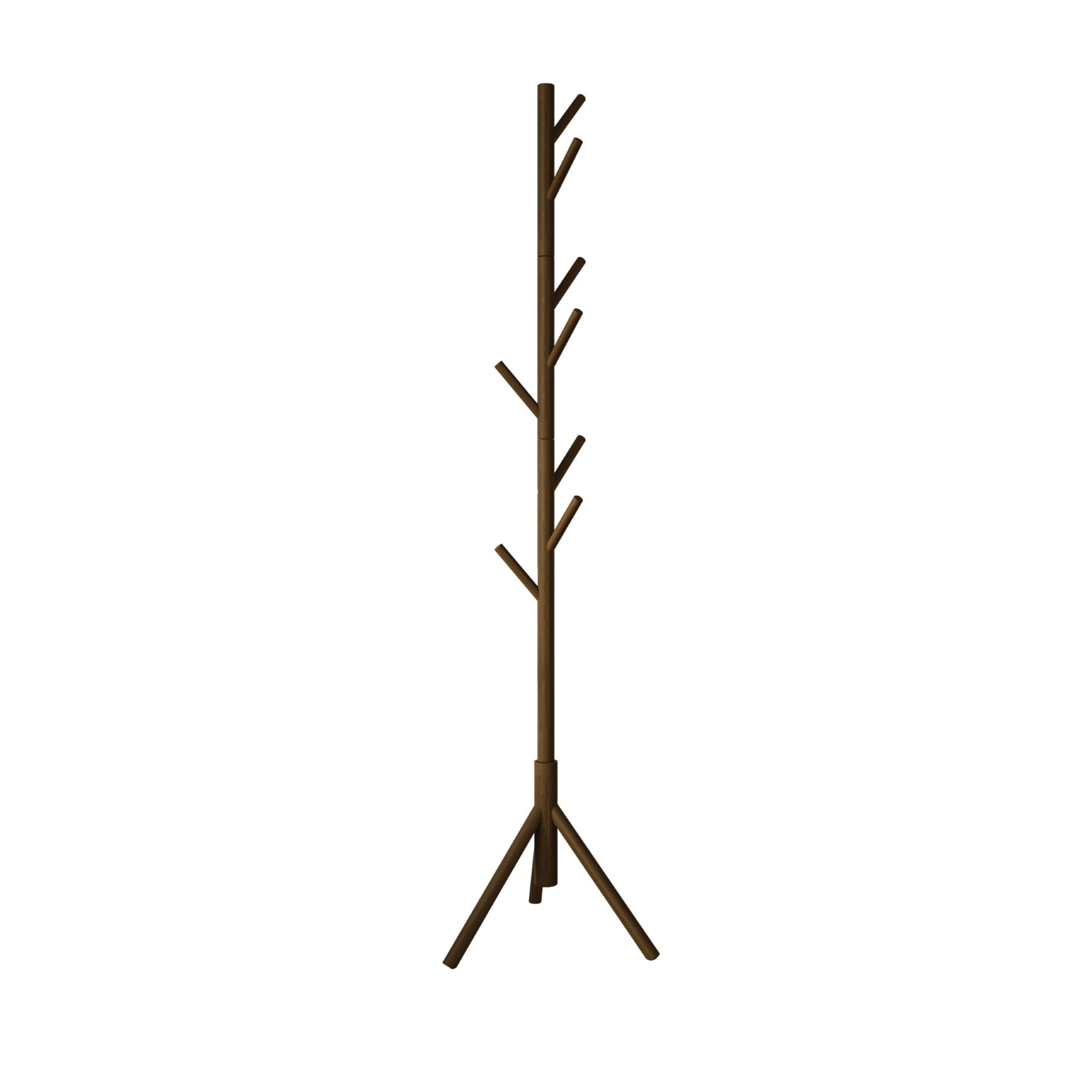 Home Design Houma Solid Wood Freestanding 8-Hook Coat Rack, Brown – Entryway, Hallway, Bedroom Organizer for Jackets & Hats