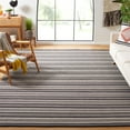 thumbnail image 2 of SAFAVIEH Montauk Marta Striped Cotton Area Rug, Black/Ivory, 8' x 10', 2 of 9