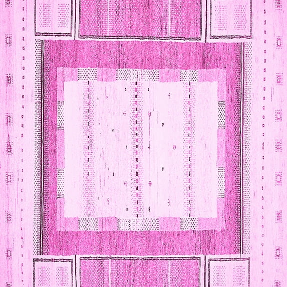 Ahgly Company Indoor Square Solid Pink Modern Area Rugs, 4' Square