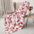 thumbnail image 3 of Disketp Red Football Cozy Flannel Fleece Throw Blanket: Has a velvety texture for All Seasons - Perfect for Women, Men, & Kids"40"x30", 3 of 6