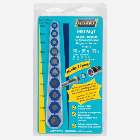 

Hazet 960MGT Magnetic socket insert 10 pc set for metric sockets (10-19mm)