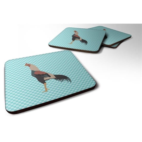 Carolines Treasures BB8012FC Kulang Chicken Blue Check Foam Coaster, Set of 4