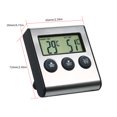 thumbnail image 4 of Termómetro para BBQ TP700 con sonda, temporizador y pantalla LCD - Rango de 0°C a 250°C (32°F-482°F) - Ideal para carnes, pavo y más - Incluye soporte magnético y gancho - Sin batería, 4 of 7