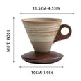 thumbnail image 3 of Elegante taza cónica de café | Taza vintage de cerámica con asa y base de madera | Taza de 200 ml con función de vertido para un aroma intenso | Ideal para el hogar y la oficina, 3 of 7