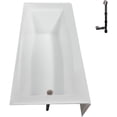 thumbnail image 5 of Streamline NAL-5480-PBR 60 in. x 30 in. Acrylic Left-Hand Drain Alcove Bathtub in Glossy White With External Drain in Polished Brass, 5 of 8
