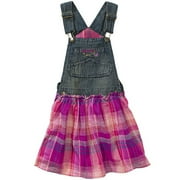 Stuff by Hilary Duff - Girls' Denim and Plaid Overalls Minidress