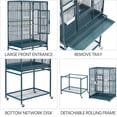 thumbnail image 3 of Alden Design 54" Metal Rolling Bird Cage with Detachable Stand, Navy Blue, 3 of 6