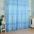 thumbnail image 5 of Window Curtain Panel, Romantic Tulips Window Voile Curtain Creative Floral Translucent Tulle Door Drape Blue 1x2m, 5 of 9
