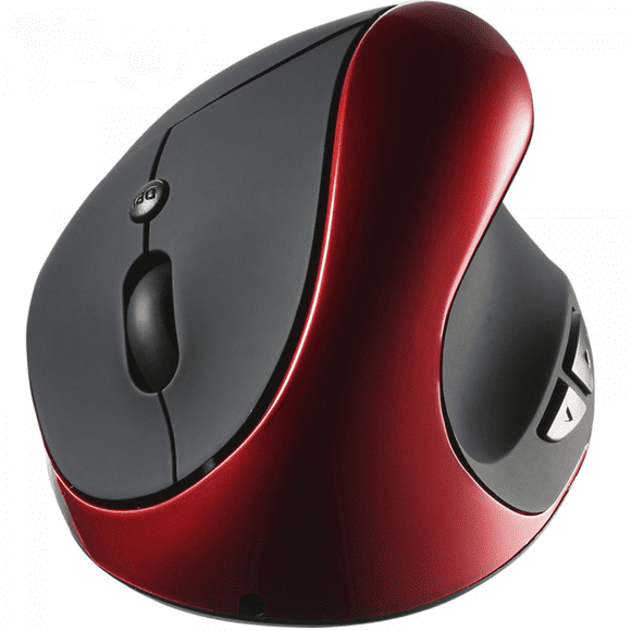 Vertical Wireless Mouse Silent Charging Mouse 2.4G Optical Cordless Mouse, 800/1200/1600 DPI, Vertical Computer Wireless Mouse for Laptop, Mac, PC, Desktop (Right Hand, Large), Red