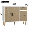 thumbnail image 2 of Kosynda Sideboard Buffet Cabinets with Drawer, Wood Coffee Bar Storage Cabinet with and 1 Adjustable Shelf for Kitchen, Entryway, Dining Room, Natural, 2 of 13
