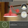 thumbnail image 3 of Dorado 1 Light Dusk to Dawn Red White Farmhouse Barn Dome Outdoor Wall Lantern, 3 of 9