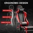 thumbnail image 3 of GTRACING Gaming Chair, Ergonomic Office Desk Chair with Lumbar Support, PU Leather, Footrest & Adjustable Headrest, Red, 3 of 8