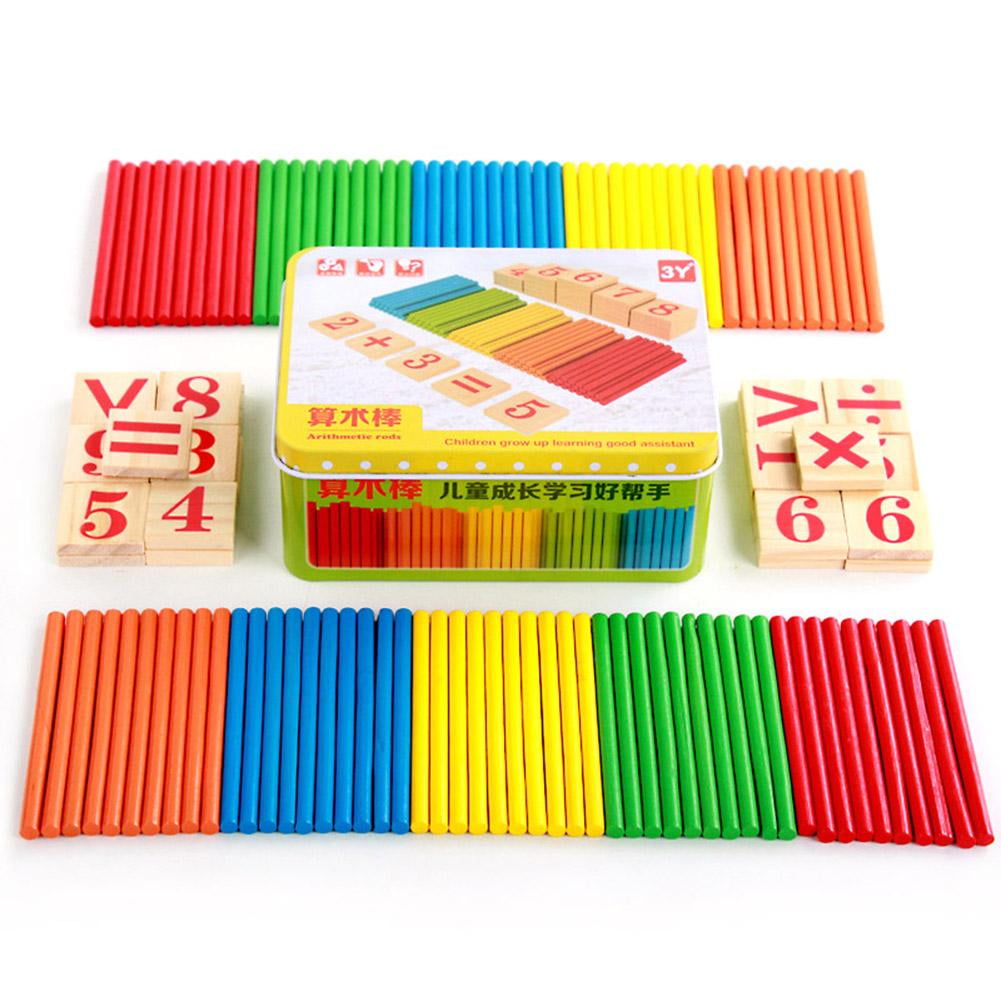 Wooden Toys for Children Mathematics Game Stick Math Numbers Counting Rods 