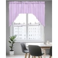 thumbnail image 5 of Purple Kitchen Curtains Swag Valance for Windows/Bathroom/Cafe, Geometric Vertical Striped Solid Rainbow Rod Pocket Drape Panel Swag Curtains Valance for Bedroom/Living Room 56"x36", 5 of 6