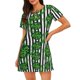 thumbnail image 1 of Balery Palm Greenery Camisón de manga corta con cuello redondo para mujer, cómodo y elegante., 1 of 6