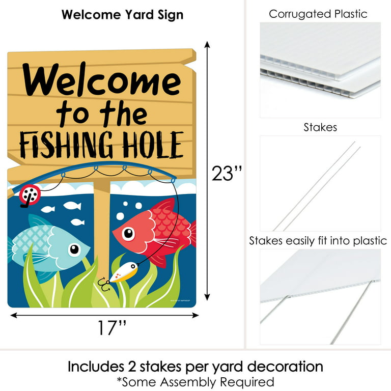 Big Dot of Happiness Let's Go Fishing - Party Decorations - Fish Themed  Birthday Party or Baby Shower Welcome Yard Sign