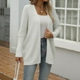 thumbnail image 3 of Women's Solid Lace Knit Cardigan Long Sleeve Open Front Lightweight Breathable Sweater for Spring Fall Layer with Dresses, 3 of 4