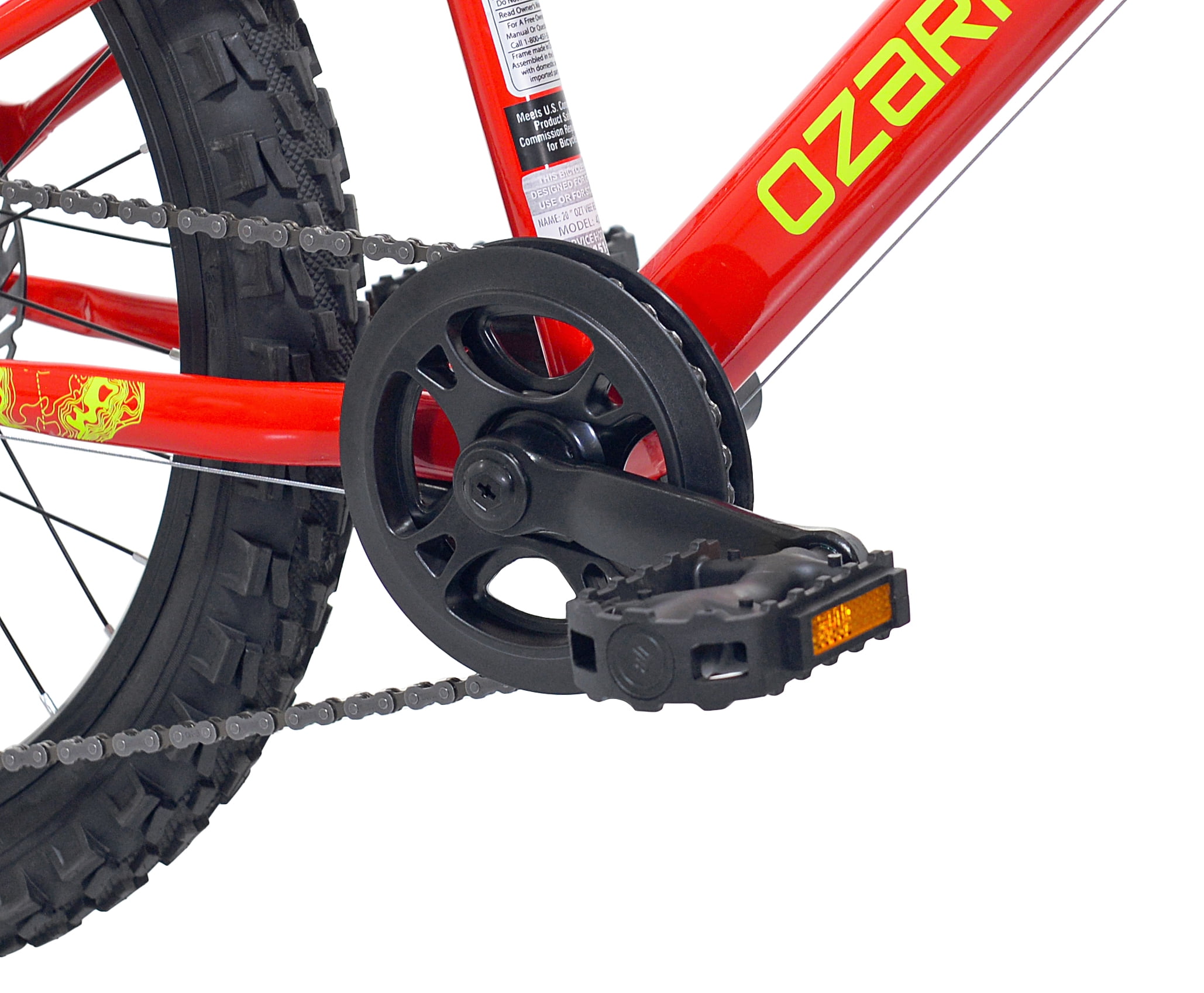 Ozark Trail 20" Mountain Bike, 7 Speed, Fits Rider 3'11"-4'4", Red, Child/Tween/Teen, Unisex, Online Only