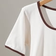 thumbnail image 6 of cfhntfmh Sleep Tops for Women Sleepwear Scoop Neck Comfy Short Sleeve T-Shirts Color Block Lounge Pajama Shirts, 6 of 7