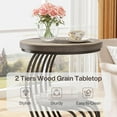 thumbnail image 2 of Tribesigns Round End Table, 2 Tiers Wood Side Table with Storage Shelf, 2 of 8