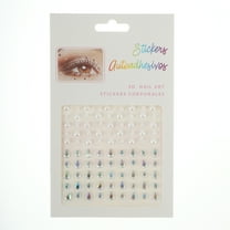 Unique Bargains 1 Pc Unique Face Rhinestone Stickers for Concert White