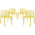 thumbnail image 1 of Modern Contemporary Kitchen Dining Chairs Set of Four Yellow (Outdoor and Indoor), 1 of 4