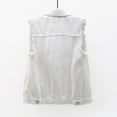 thumbnail image 5 of Baberdicy Puffer Vest Top Loose Solid Shirt Denim Jacket Sleeveless Denim Vest Women's Color Women's Denim Vest Top Sweater Vest White, 5 of 6