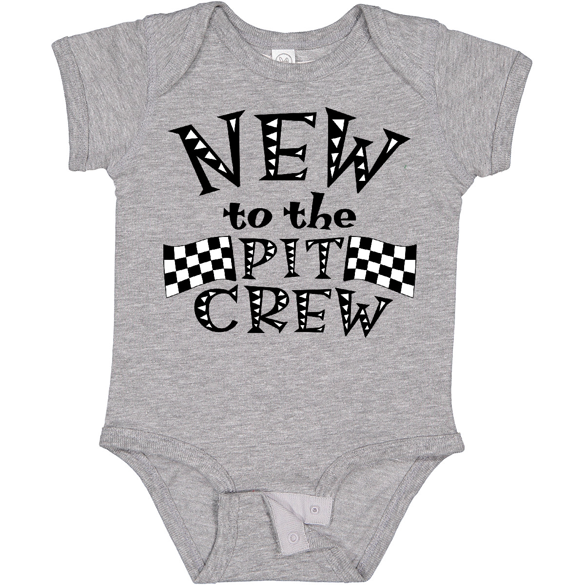 Inktastic New to the Pit Crew Racing Flags Boys or Girls Baby Bodysuit