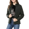 thumbnail image 2 of MODA NOVA Juniors Stand Collar Long Sleeves Zip Up Lightweight Quilted Jacket, 2 of 6