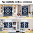 thumbnail image 6 of Blue Boho Kitchen Curtains Short 45 Inch Length, Aztec Southwest Abstract Geometric Motifs Grommet Top Bedroom Living Room Curtains, Light Filtering Cafe Curtain Drapes 2 Panels Set 84''x45'', 6 of 9