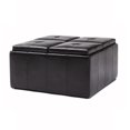 thumbnail image 1 of Travis Pleather Tabouret De Rangement Avec 4 Plateaux Rabattable (Espresso), 1 of 4