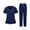 navy, variant on Medical Scrub Set for Women, Modern V-Neck Scrub Top & Jogger Scrub Pants with Multi Pockets Professionals Soft Stretch Medical Nursing Uniforms Set (Royal blue)