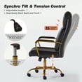 thumbnail image 5 of Ergonomic Office Chairs with Inflatable Lumbar Support High Back Leather Executive Chair with Arms for Boss BLACK, 5 of 7