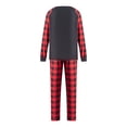 thumbnail image 4 of Matching Family Christmas Pajamas Set Deer Print Long Sleeve Tops and Stretch Casual Plaid Pants Sleepwear, 4 of 8