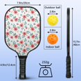 thumbnail image 4 of Pickleball Paddles Set,Pioneer Flower Floral Print Pattern Fiberglass Surface Pickleball Racket Set with 2 Indoor Outdoor Pickleball Balls and Pickleball Bag,Pickle-ball Equipment, 4 of 6