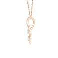thumbnail image 2 of ANGARA Natural Two Stone Floating Diamond Drop Pendant in 14K Rose Gold for Women (Size-2.5mm| Color-G| Clarity-VS2) | April Birthstone, Anniversary, Jewelry Gift for Women | Natural Diamond Necklace, 2 of 8