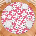 thumbnail image 2 of Water-Resistant Daisy Round Fitted Tablecloth with Elastic Edge, Easy to Clean Table Cover, Fits 44-52 Inch Dining Tables, 2 of 7