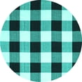 thumbnail image 1 of Ahgly Company Indoor Round Checkered Turquoise Blue Modern Area Rugs, 8' Round, 1 of 4