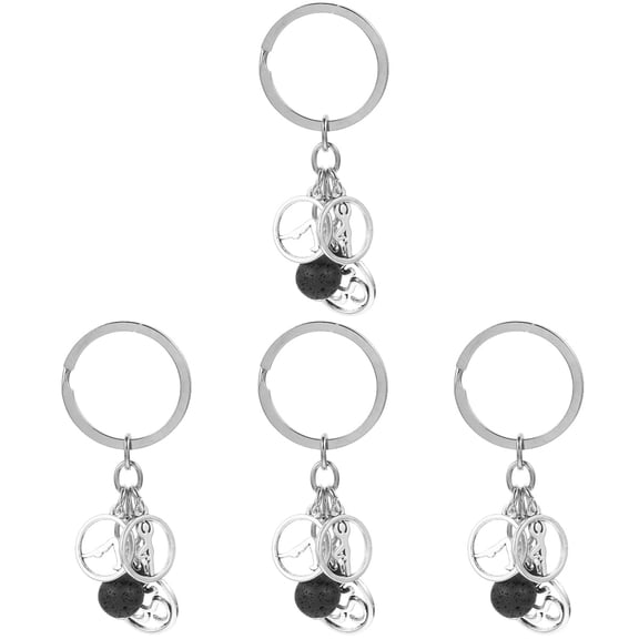 unbranded 4pcs Alloy Yoga Keychain Pendant Keychain Hanging Ornament Key Ring Decor Meditation Gift for Women
