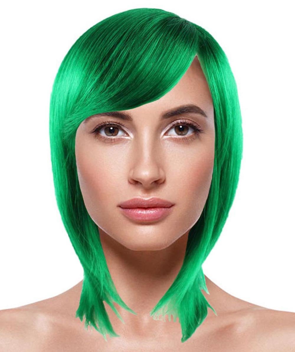 Adult Women Short Dark Green Wig Cosplay Halloween Wig Premium