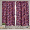 thumbnail image 2 of Ambesonne Floral Valance & Curtain, Garden Flora and Paisley, 55"x24", Purple and Dark Coral, 2 of 7
