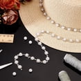 thumbnail image 5 of 0.9 Yards Rhinestone Pearl Flower Chain 0.4 inch Wide Trim Rhinestone Chain Trim Chain Pearl Trim Applique for Wedding Dress Sewing Crafts Bridal Costume Embellishment DIY Decor Silver 1pc, 5 of 7