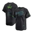 thumbnail image 1 of Tampa Bay Rays 2#Díaz-City Black New Player Name Classic Commemorative Star Collection Embroidered Edition Jersey-M, 1 of 2
