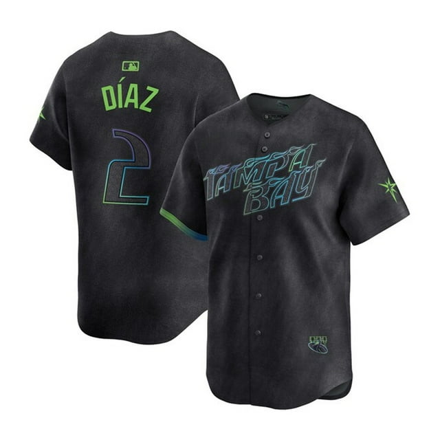 Tampa Bay Rays #2 Díaz-City Black New Player Name Classic Commemorative Star Collection Embroidered Edition Jersey-S