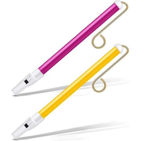 2 Pcs Slide Whistle Musical Instrument Sliding Whistle Slide for Parent-Games Party Favors, Yellow and Red
