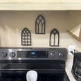 thumbnail image 3 of Set of 3 Black Cast Iron Gothic Cathedral Window Frame Design Hot Plate Trivets - Versatile 8-Inch Kitchen Table Accessories and Decorative Wall Hangings, 3 of 5