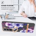 thumbnail image 2 of Allytech Floral Design Series Slim Shell Ring Holder Kickstand Shockproof Soft TPU Back Cover Cell Phone Case for Samsung Galaxy S21 Plus,Purple Flower, 2 of 4
