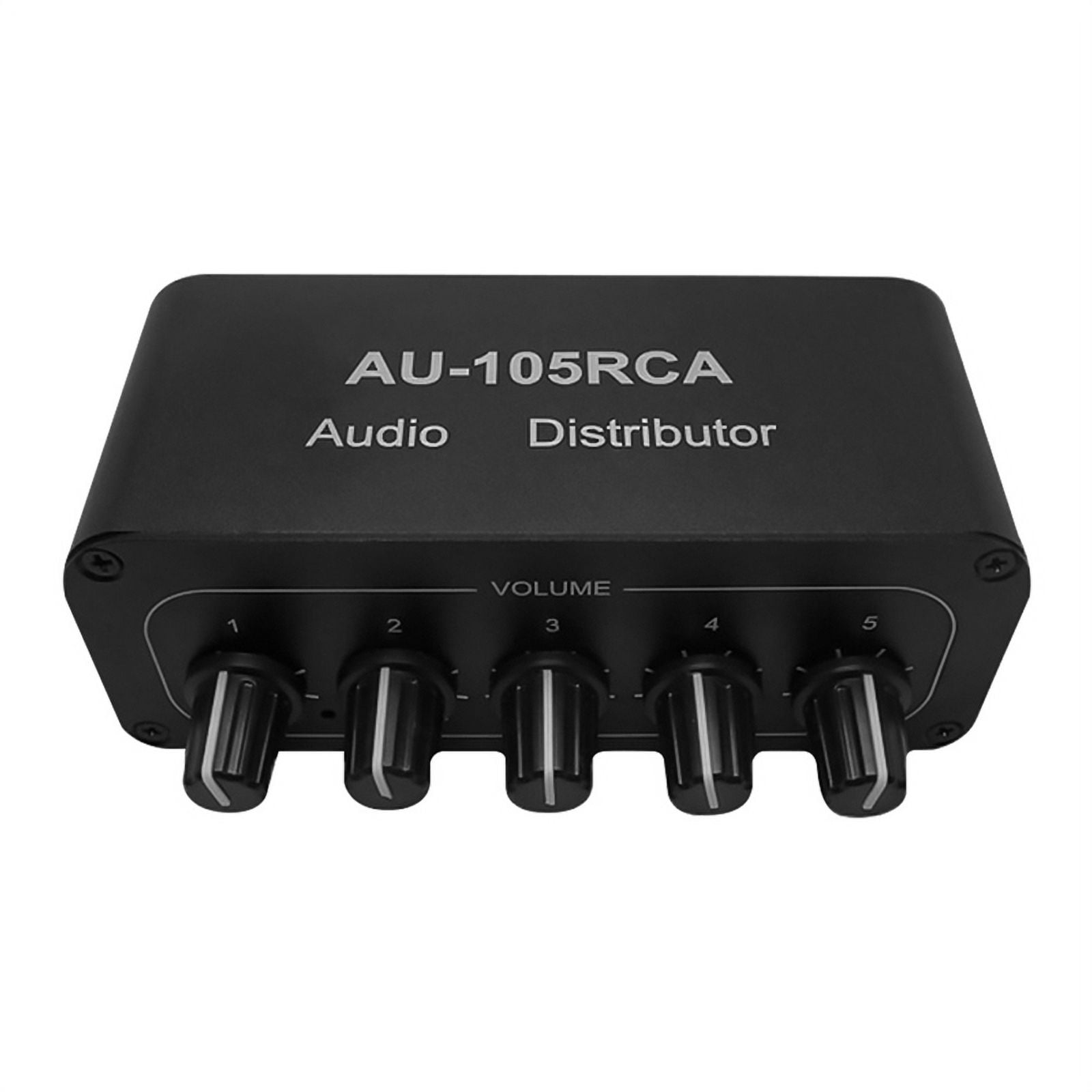 AU-105RCA Audio Distributor Stereo Audio Mixer 1 Input 5 Output Multi-Channel Audio Distributor for Volume Controls