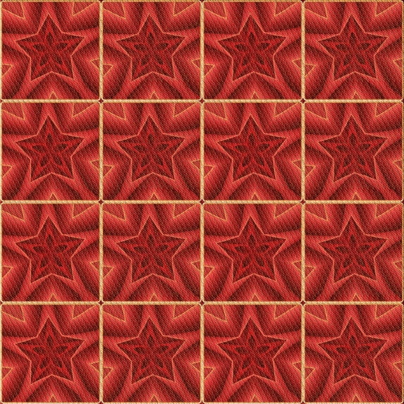 Ahgly Company Indoor Square Patterned Red Area Rugs, 5' Square